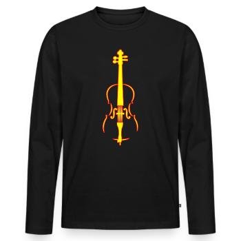 violoncelle - T-shirt manches longues Premium bio Homme - noir - Devant - Nico (187cm)