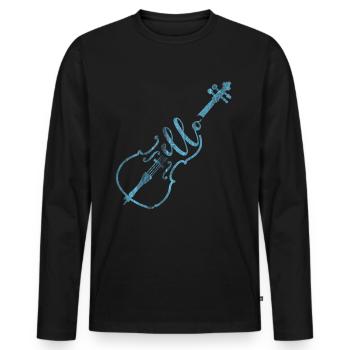 Compositeur de violoncelle - T-shirt manches longues Premium bio Homme - noir - Devant - Nico (187cm)