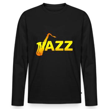 jazz - T-shirt manches longues Premium bio Homme - noir - Devant - Nico (187cm)