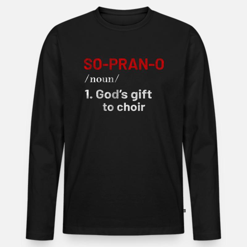 Sopran Stimme - Männer Premium Bio Langarmshirt - Schwarz