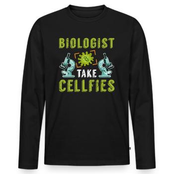 Microscope cells - Men's Premium Organic Long Sleeve Shirt - black - Front - Nico (187cm)