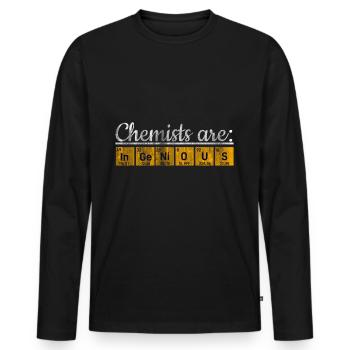 Chimiste Chimiste Scientifique - T-shirt manches longues Premium bio Homme - noir - Devant - Nico (187cm)