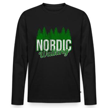 Marche nordique - T-shirt manches longues Premium bio Homme - noir - Devant - Nico (187cm)