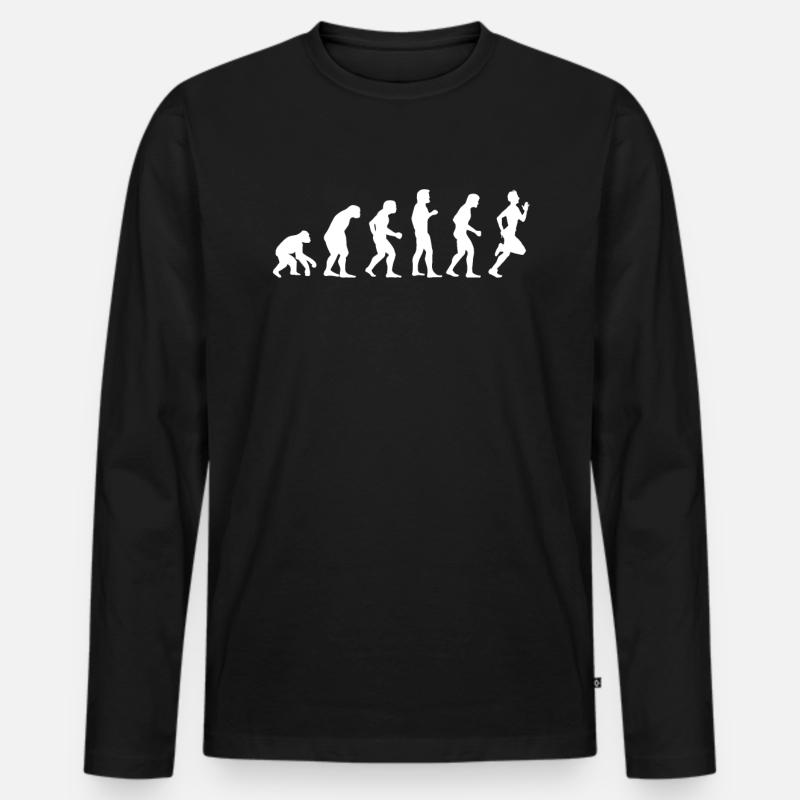 Joggen Evolution - Männer Premium Bio Langarmshirt - Schwarz