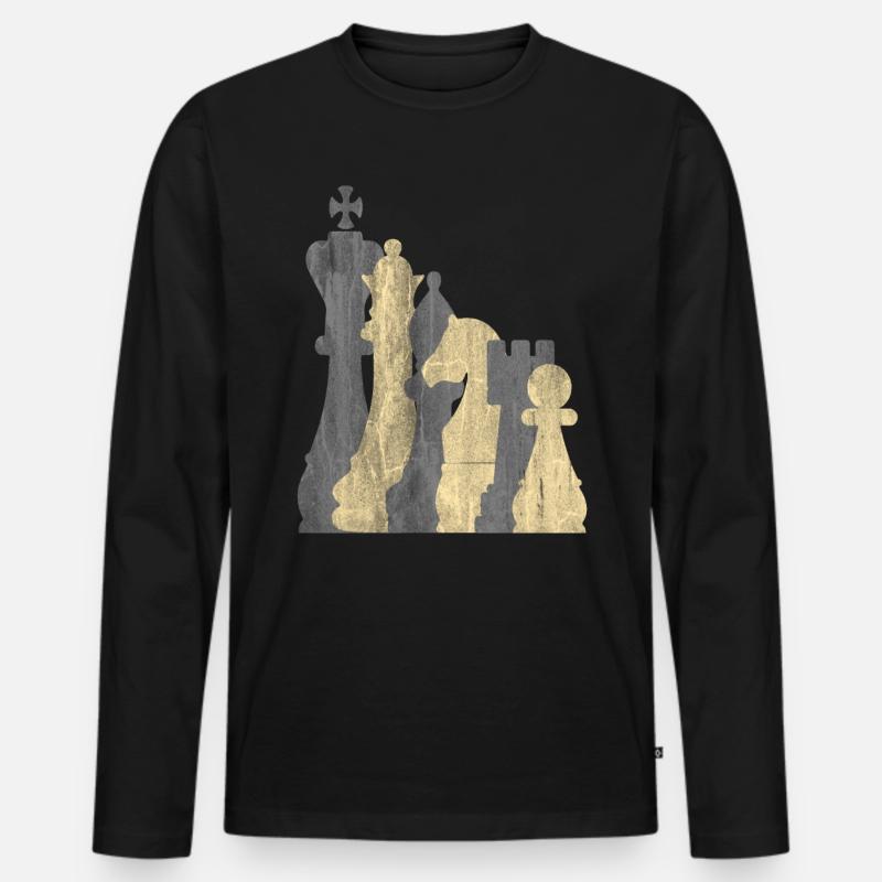Schach Brettspiel - Männer Premium Bio Langarmshirt - Schwarz