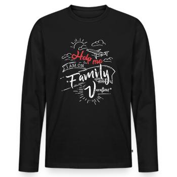 Familie Familienurlaub - Männer Premium Bio Langarmshirt - Schwarz - Vorne - Nico (187cm)