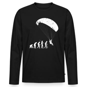 Paragliding Evolution - Männer Premium Bio Langarmshirt - Schwarz - Vorne - Nico (187cm)