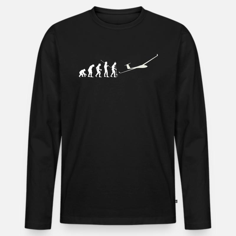 Évolution en flèche - T-shirt manches longues Premium bio Homme - noir