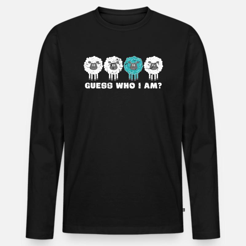 Schafe - Männer Premium Bio Langarmshirt - Schwarz