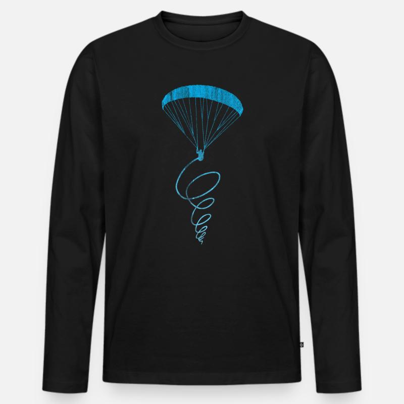 Gleitschirmfliegen Physik - Männer Premium Bio Langarmshirt - Schwarz