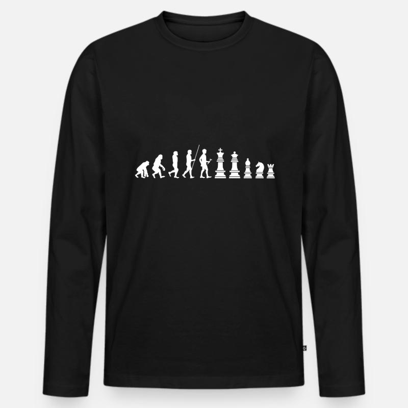 Évolution des échecs - T-shirt manches longues Premium bio Homme - noir
