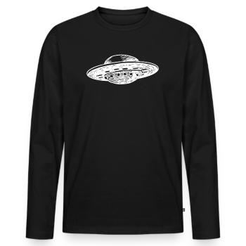 Spaceship science fiction - Men's Premium Organic Long Sleeve Shirt - black - Front - Nico (187cm)