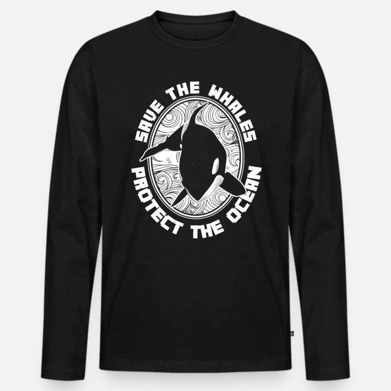 Orca - Männer Premium Bio Langarmshirt - Schwarz