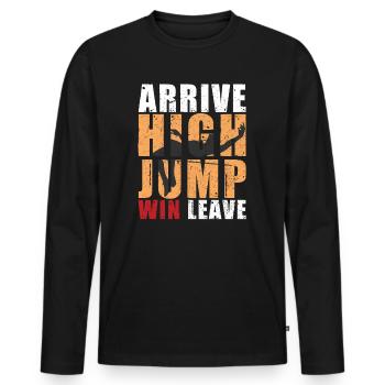 high jump - Men's Premium Organic Long Sleeve Shirt - black - Front - Nico (187cm)