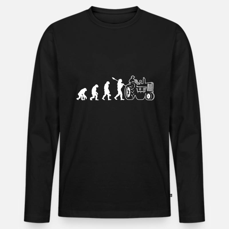Evolution tractor - Men's Premium Organic Long Sleeve Shirt - black
