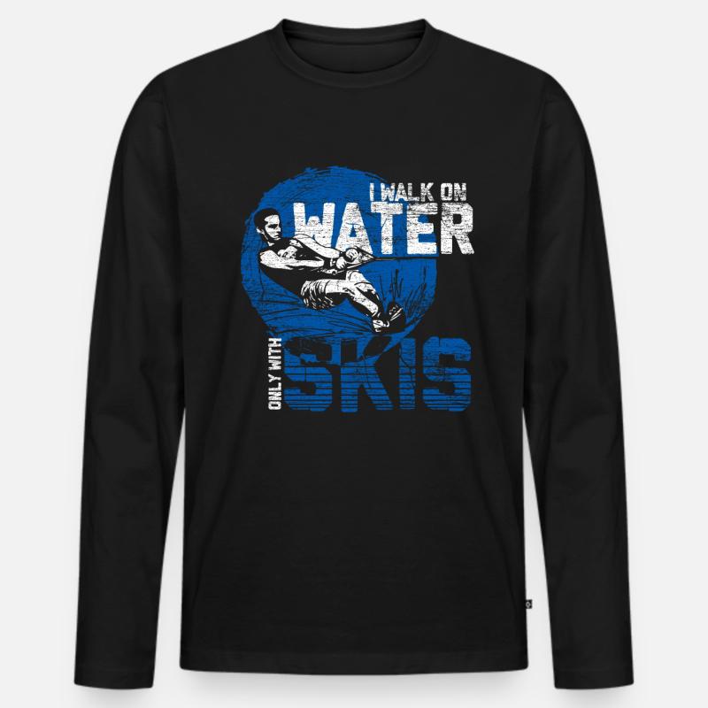 Wasserski - Männer Premium Bio Langarmshirt - Schwarz