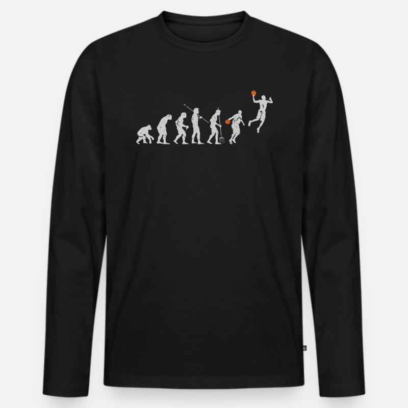 Evolution Basketball - Männer Premium Bio Langarmshirt - Schwarz