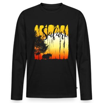 Rhino Africa - Men's Premium Organic Long Sleeve Shirt - black - Front - Nico (187cm)