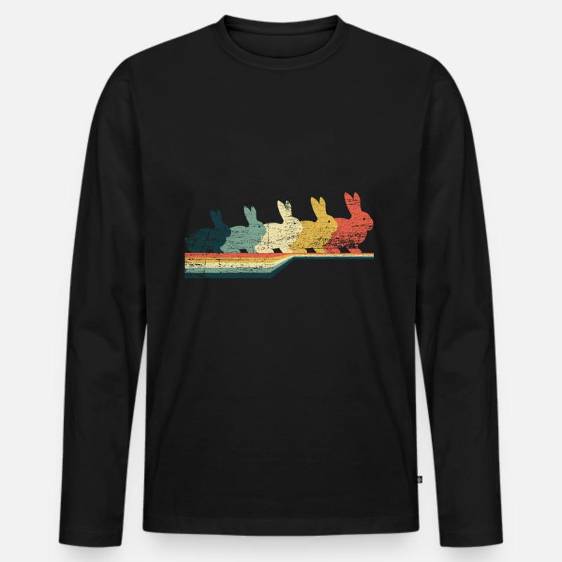 Hase - Männer Premium Bio Langarmshirt - Schwarz