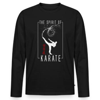 karaté - T-shirt manches longues Premium bio Homme - noir - Devant - Nico (187cm)