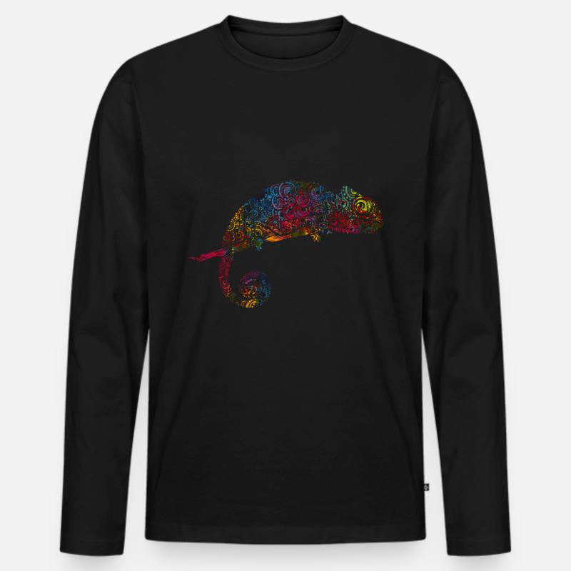 Chamäleon Farbwechsel - Männer Premium Bio Langarmshirt - Schwarz