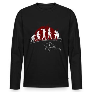 Archäologie Evolution - Männer Premium Bio Langarmshirt - Schwarz - Vorne - Nico (187cm)