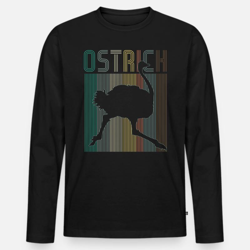 Strauß - Männer Premium Bio Langarmshirt - Schwarz