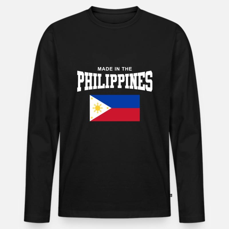 Philippinen - Männer Premium Bio Langarmshirt - Schwarz
