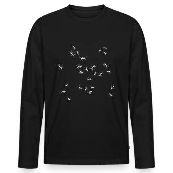 Ant group - Men's Premium Organic Long Sleeve Shirt - black - Front - Nico (187cm)