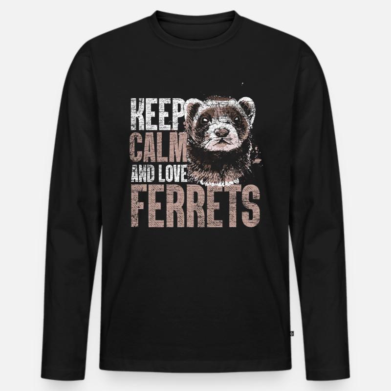 Frettchen Stress - Männer Premium Bio Langarmshirt - Schwarz
