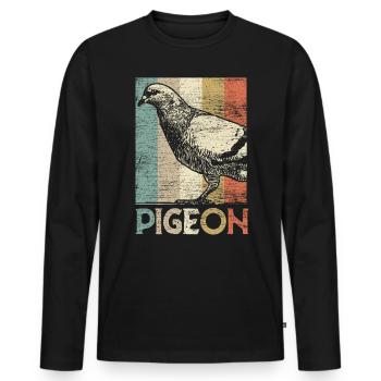 Pigeon carrier pigeon - Men's Premium Organic Long Sleeve Shirt - black - Front - Nico (187cm)