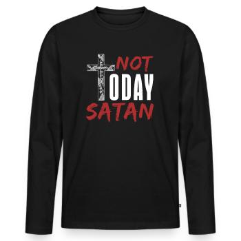 diable - T-shirt manches longues Premium bio Homme - noir - Devant - Nico (187cm)