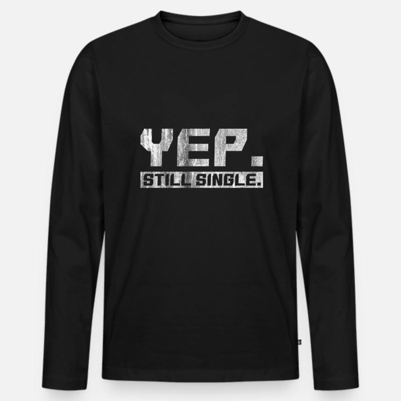 Single - Männer Premium Bio Langarmshirt - Schwarz