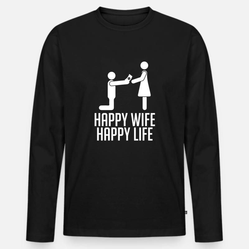 Ehemann Ehe - Männer Premium Bio Langarmshirt - Schwarz