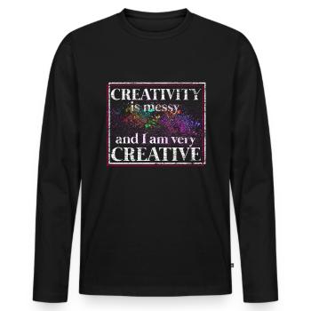 artiste - T-shirt manches longues Premium bio Homme - noir - Devant - Nico (187cm)