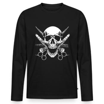 Friseur Meister - Männer Premium Bio Langarmshirt - Schwarz - Vorne - Nico (187cm)