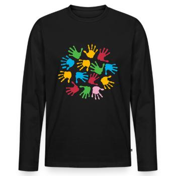 Kindergarten Basteln - Männer Premium Bio Langarmshirt - Schwarz - Vorne - Nico (187cm)