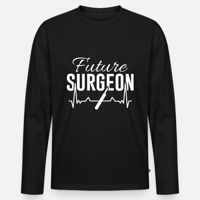Chirurg Student - Männer Premium Bio Langarmshirt - Schwarz