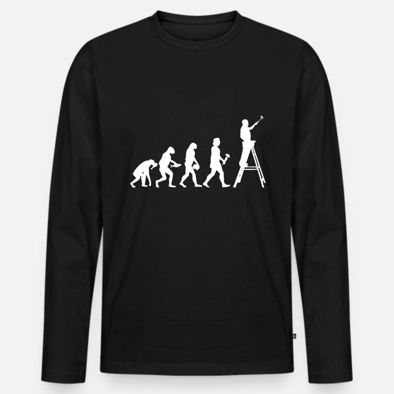 Maler Evolution - Männer Premium Bio Langarmshirt - Schwarz