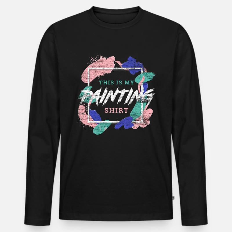 Maler - Männer Premium Bio Langarmshirt - Schwarz