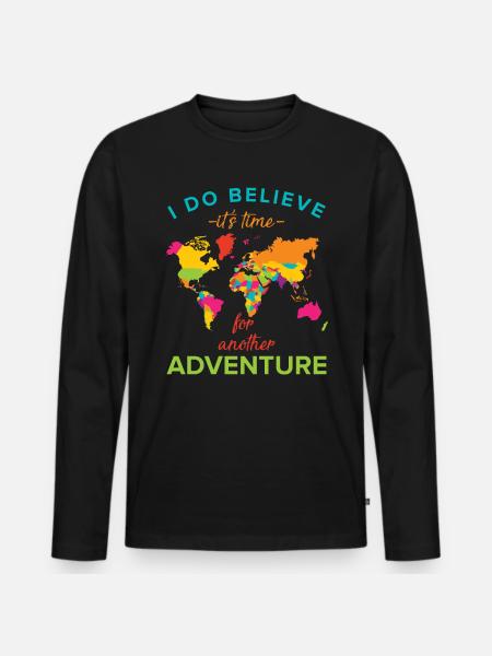 Travel adventure - Men's Premium Organic Long Sleeve Shirt - black