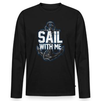Expérience de voile - T-shirt manches longues Premium bio Homme - noir - Devant - Nico (187cm)