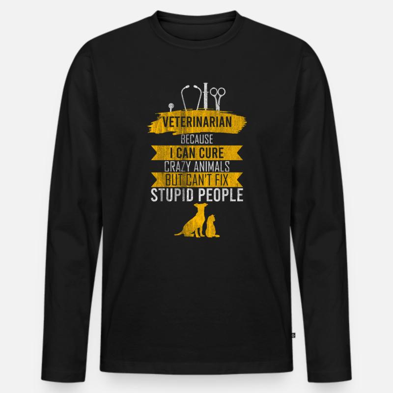 Tierarzt Hoffnung - Männer Premium Bio Langarmshirt - Schwarz