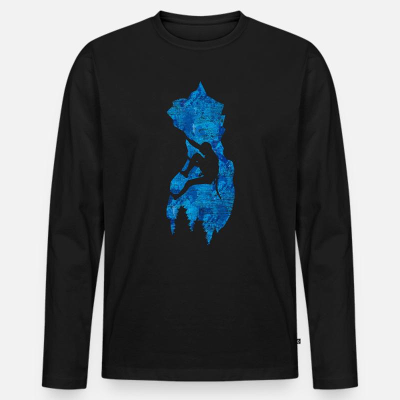 Klettern Gebirge - Männer Premium Bio Langarmshirt - Schwarz