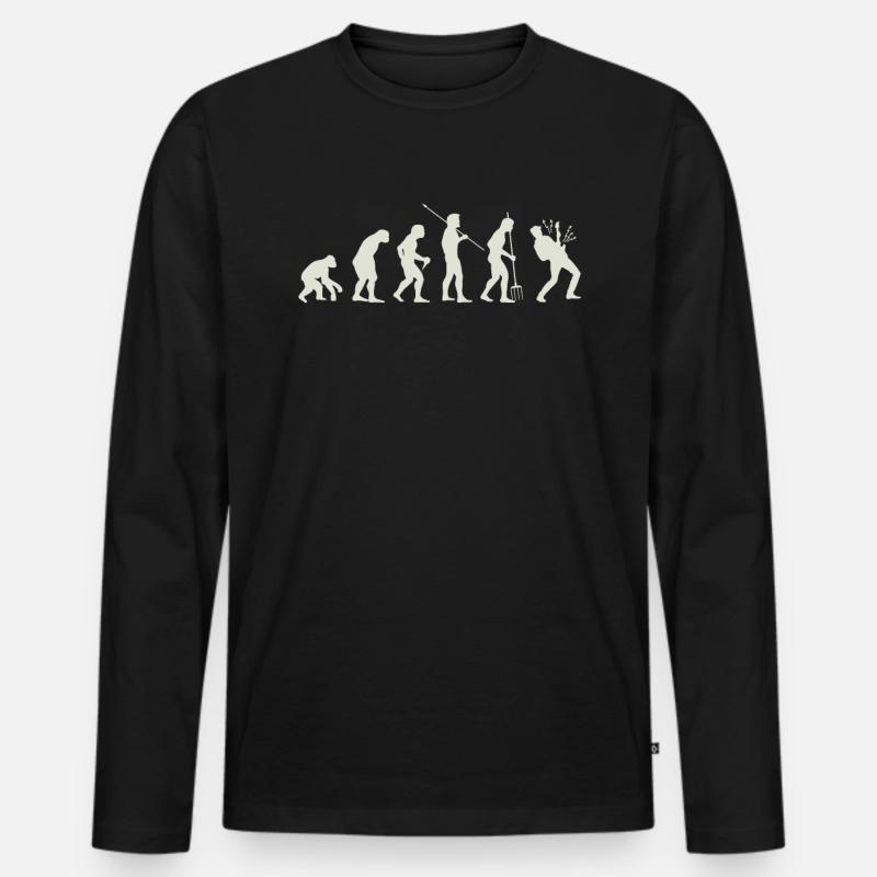 Evolution Gitarre - Männer Premium Bio Langarmshirt - Schwarz