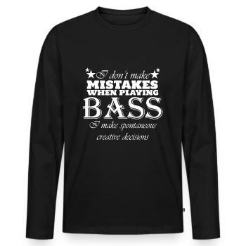 La créativité de la basse - T-shirt manches longues Premium bio Homme - noir - Devant - Nico (187cm)