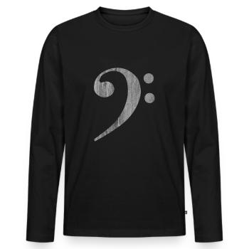 Clef bass - Men's Premium Organic Long Sleeve Shirt - black - Front - Nico (187cm)