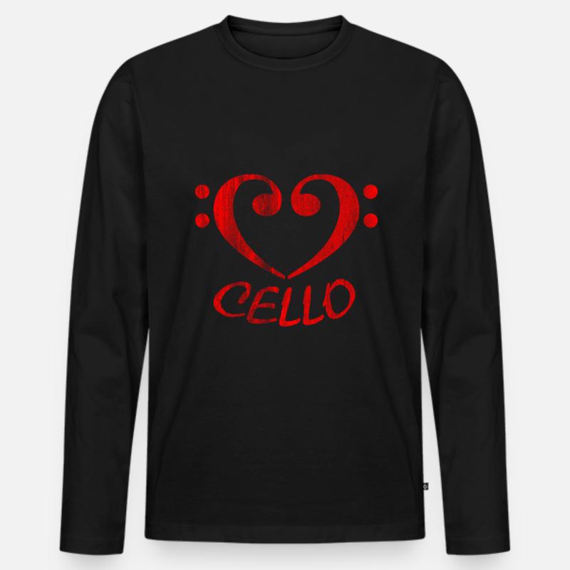 Cello Leidenschaft - Männer Premium Bio Langarmshirt - Schwarz