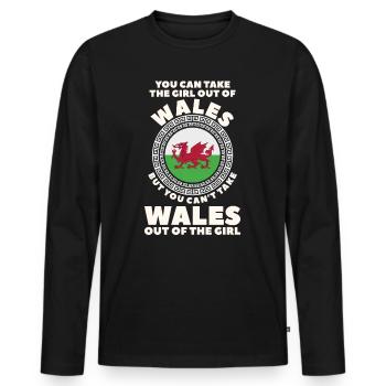 Wales - Männer Premium Bio Langarmshirt - Schwarz - Vorne - Nico (187cm)