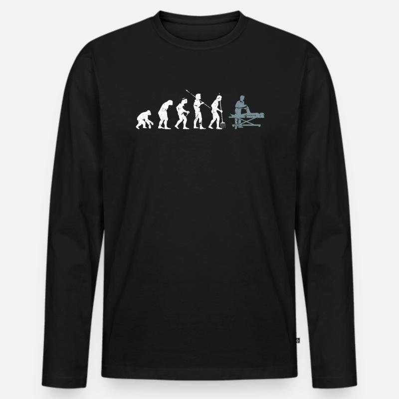 Evolution Physiotherapie - Männer Premium Bio Langarmshirt - Schwarz
